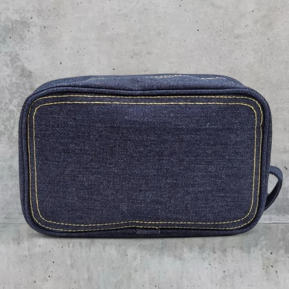 Jean Paul Gaultier Toiletry Bag Denim JPG Dopp Kit Travel Case Makeup Bag